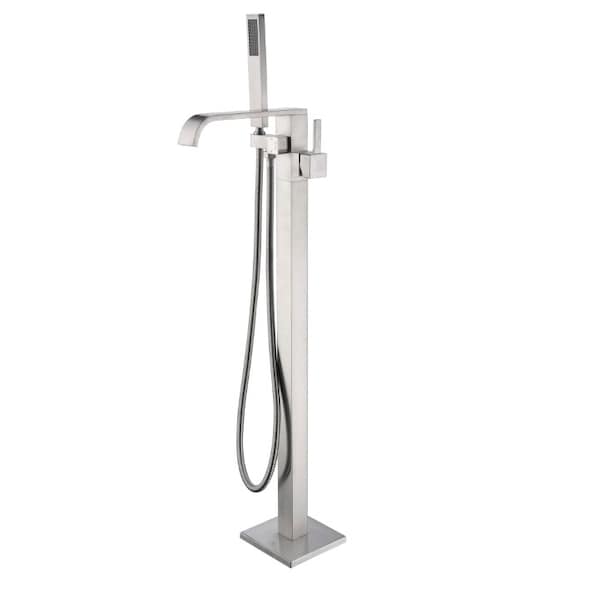 Anzzi Angel 2-Handle Claw Foot Tub Faucet with Hand Shower in Brushed Nickel FS-AZ0044BN - main